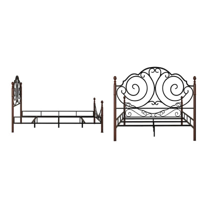 Cesky Graceful Scroll Bronze Metal Bed