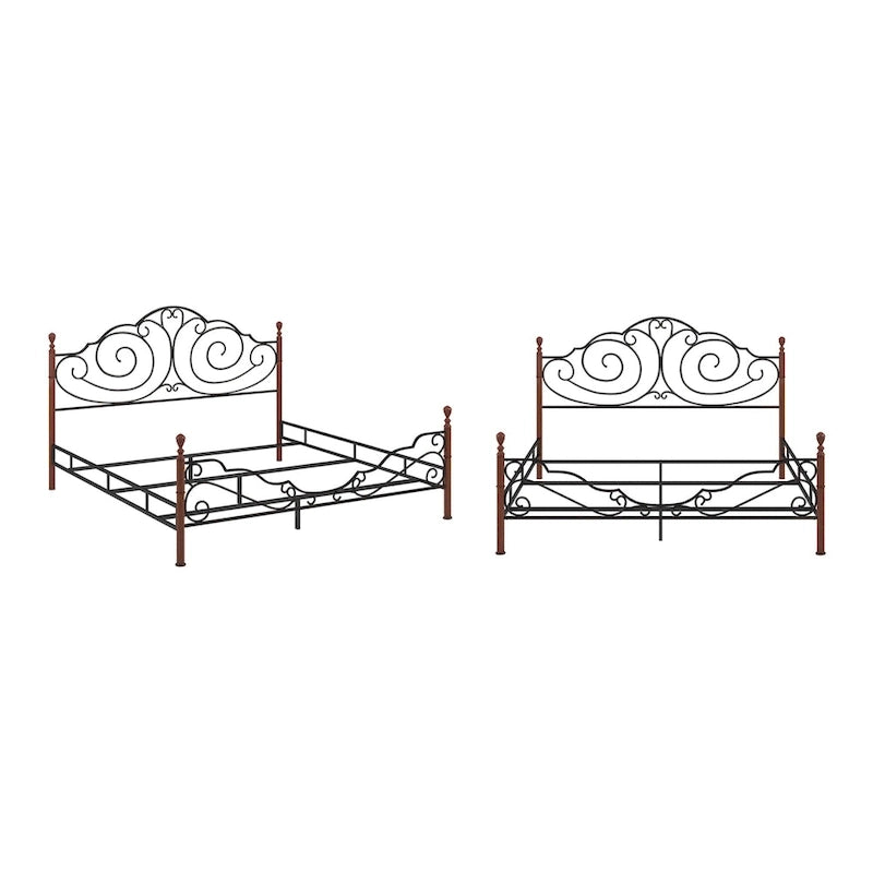 Cesky Graceful Scroll Bronze Metal Bed