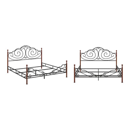Cesky Graceful Scroll Bronze Metal Bed