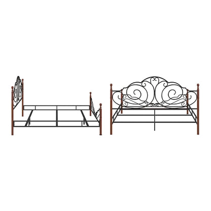 Cesky Graceful Scroll Bronze Metal Bed