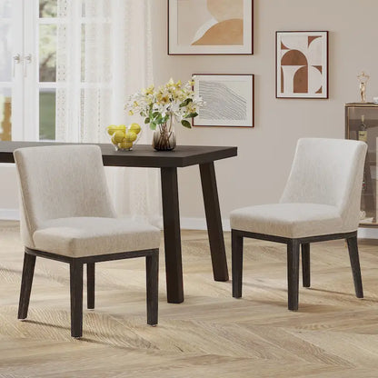 Camas Fabric Upholstered Wood Dining Chairs (Set of 2) by Christopher Knight Home