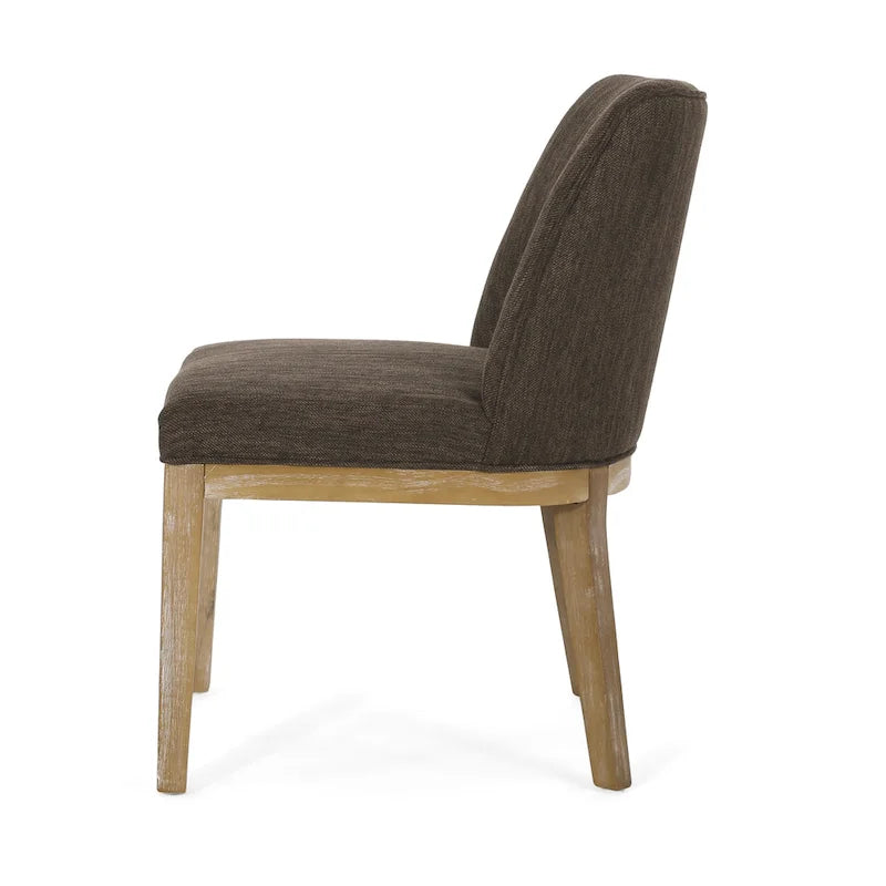 Camas Fabric Upholstered Wood Dining Chairs (Set of 2) by Christopher Knight Home