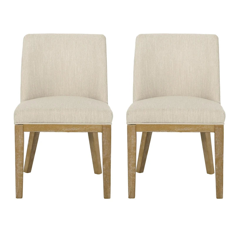 Camas Fabric Upholstered Wood Dining Chairs (Set of 2) by Christopher Knight Home