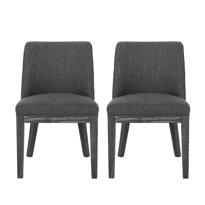 Camas Fabric Upholstered Wood Dining Chairs (Set of 2) by Christopher Knight Home