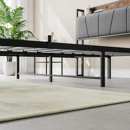 Full Size Bed with Storage Headboard, Two Drawers &Charging Station