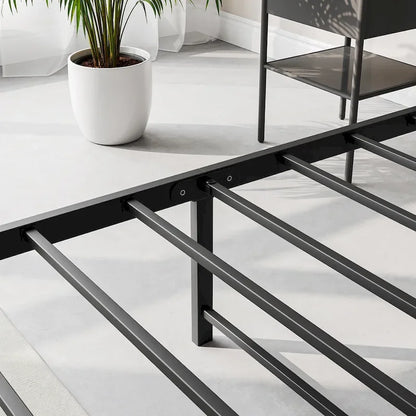 Full Size Bed with Storage Headboard, Two Drawers &Charging Station