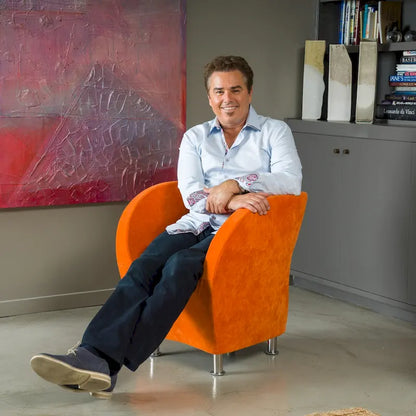 Modern Orange Microfiber Accent Chair by Christopher Knight Home