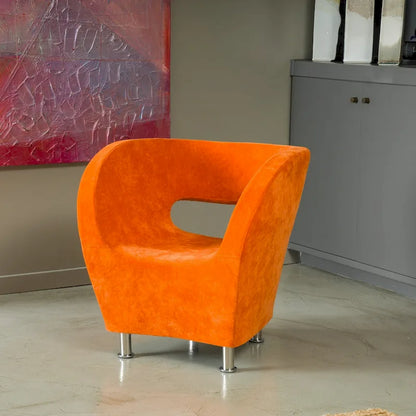 Modern Orange Microfiber Accent Chair by Christopher Knight Home