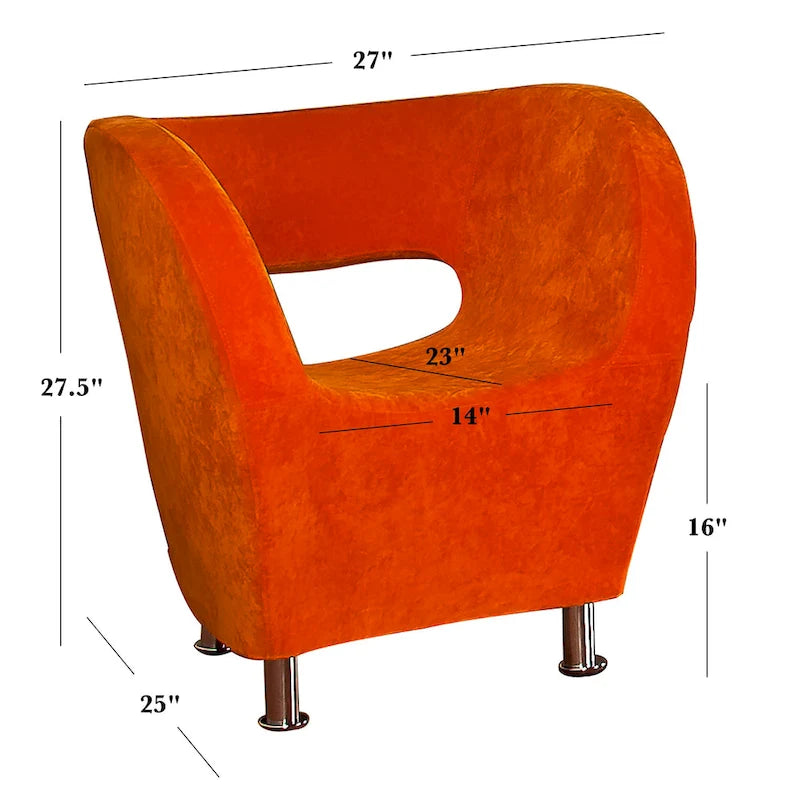 Modern Orange Microfiber Accent Chair by Christopher Knight Home