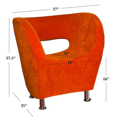 Modern Orange Microfiber Accent Chair by Christopher Knight Home