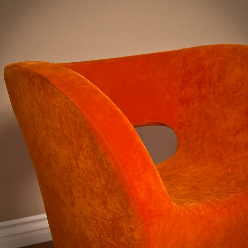 Modern Orange Microfiber Accent Chair by Christopher Knight Home