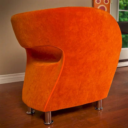 Modern Orange Microfiber Accent Chair by Christopher Knight Home