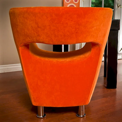 Modern Orange Microfiber Accent Chair by Christopher Knight Home