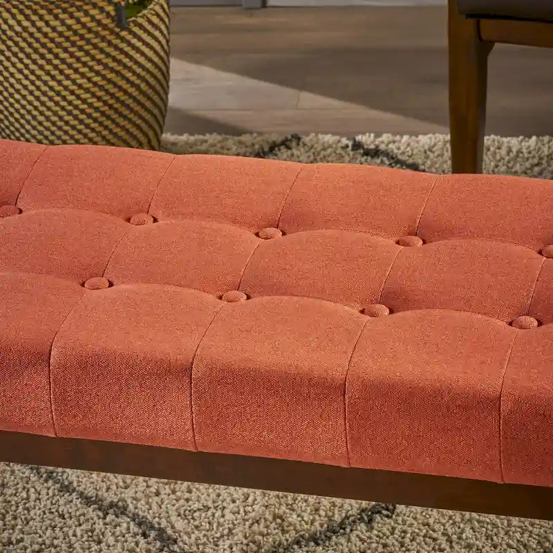 Flavel Tufted Fabric Ottoman Bench by Christopher Knight Home