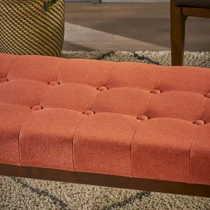 Flavel Tufted Fabric Ottoman Bench by Christopher Knight Home