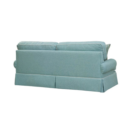 American Furniture Classics Model Coastal Aqua Series Sofa with Four Accent Pillows
