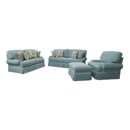 American Furniture Classics Model Coastal Aqua Series Sofa with Four Accent Pillows