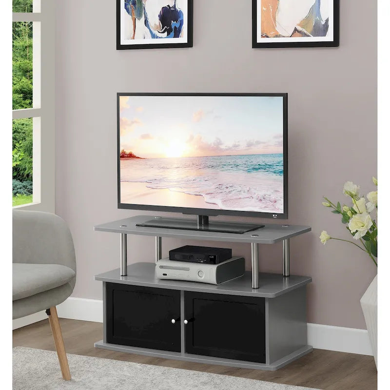 Convenience Concepts Designs2Go TV Stand with 2 Storage Cabinets and Shelf