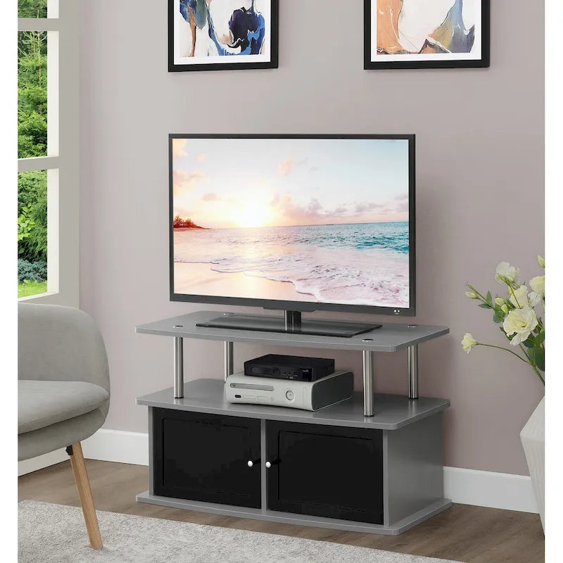Convenience Concepts Designs2Go TV Stand with 2 Storage Cabinets and Shelf