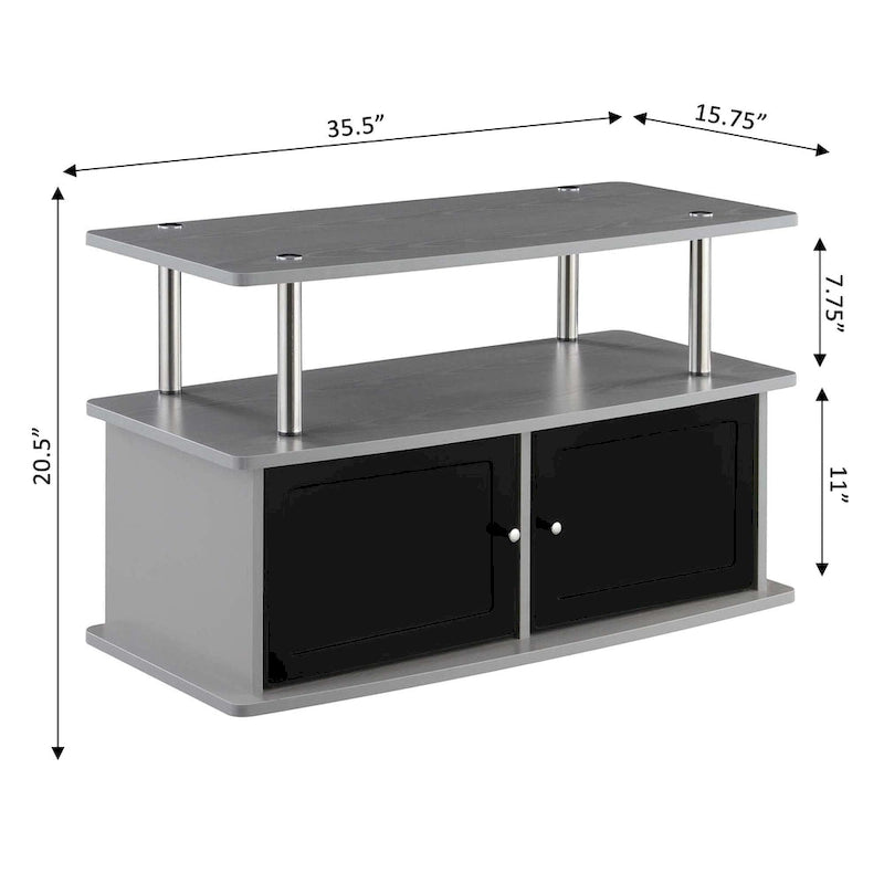 Convenience Concepts Designs2Go TV Stand with 2 Storage Cabinets and Shelf