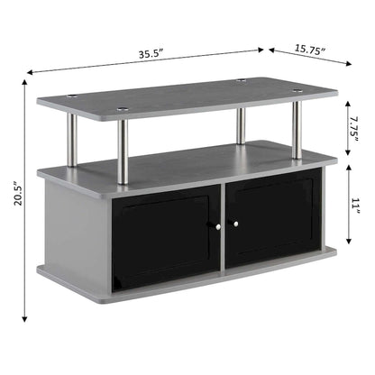 Convenience Concepts Designs2Go TV Stand with 2 Storage Cabinets and Shelf