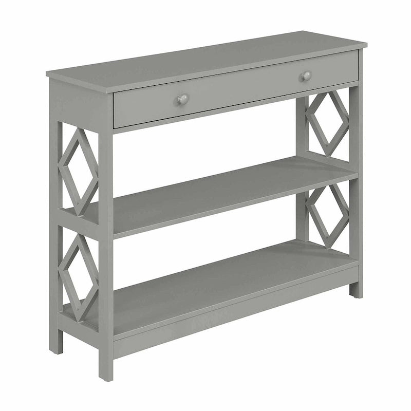 Convenience Concepts Diamond 1 Drawer Console Table with Shelves