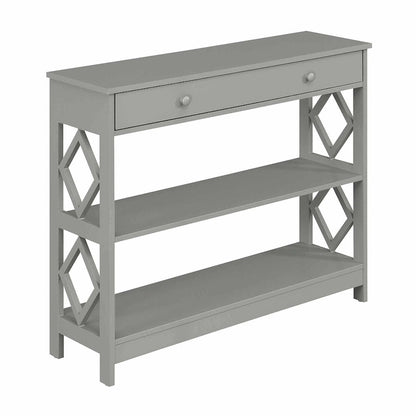 Convenience Concepts Diamond 1 Drawer Console Table with Shelves