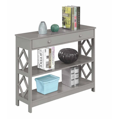 Convenience Concepts Diamond 1 Drawer Console Table with Shelves