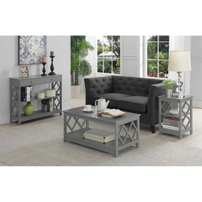 Convenience Concepts Diamond 1 Drawer Console Table with Shelves