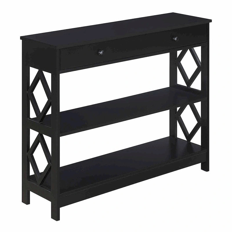 Convenience Concepts Diamond 1 Drawer Console Table with Shelves