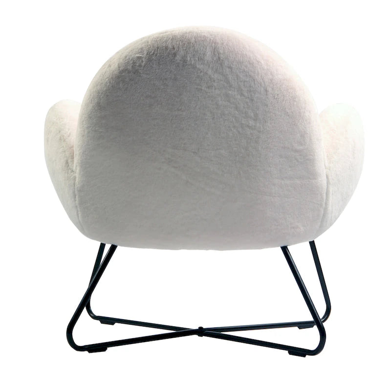 Brooklyn White Sherpa Cozy Accent Chair