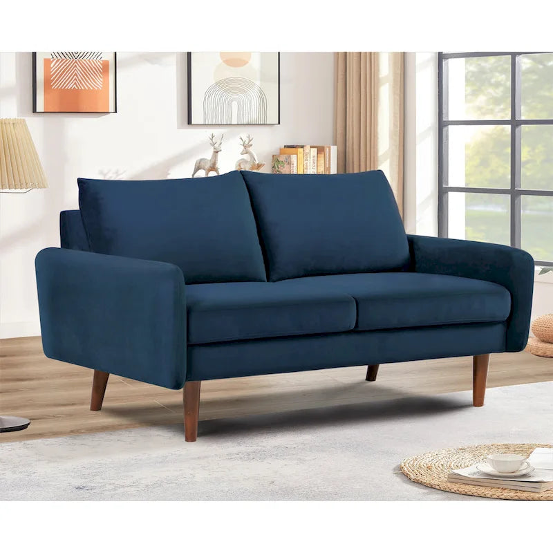US Pride Furnitirue 58W Tapered Legs Kent Velvet Loveseat