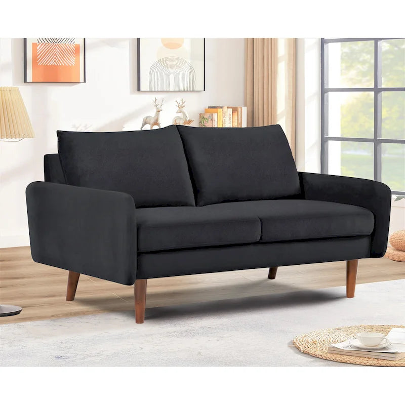 US Pride Furnitirue 58W Tapered Legs Kent Velvet Loveseat