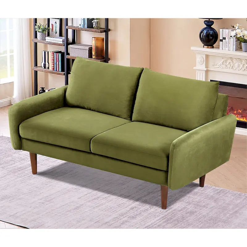 US Pride Furnitirue 58W Tapered Legs Kent Velvet Loveseat