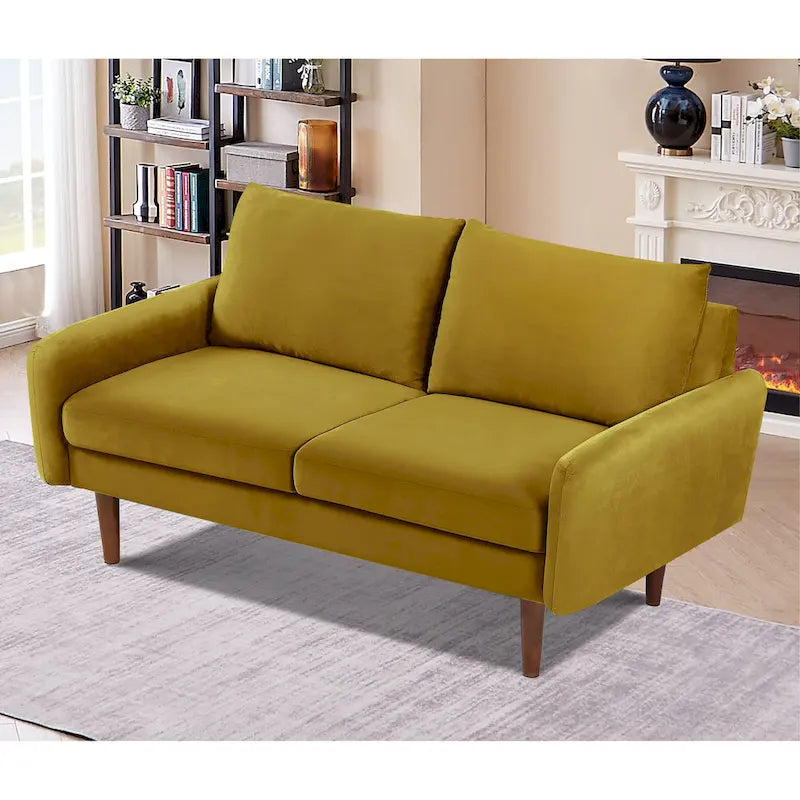 US Pride Furnitirue 58W Tapered Legs Kent Velvet Loveseat