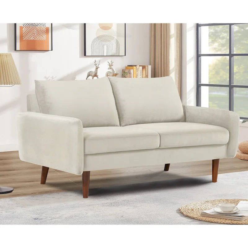 US Pride Furnitirue 58W Tapered Legs Kent Velvet Loveseat