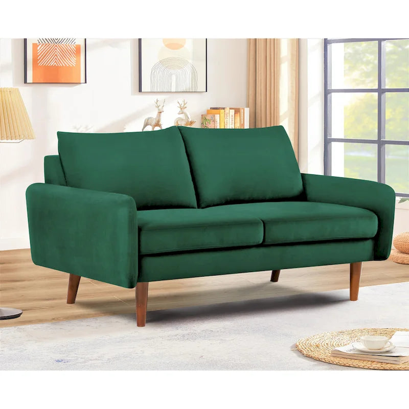 US Pride Furnitirue 58W Tapered Legs Kent Velvet Loveseat