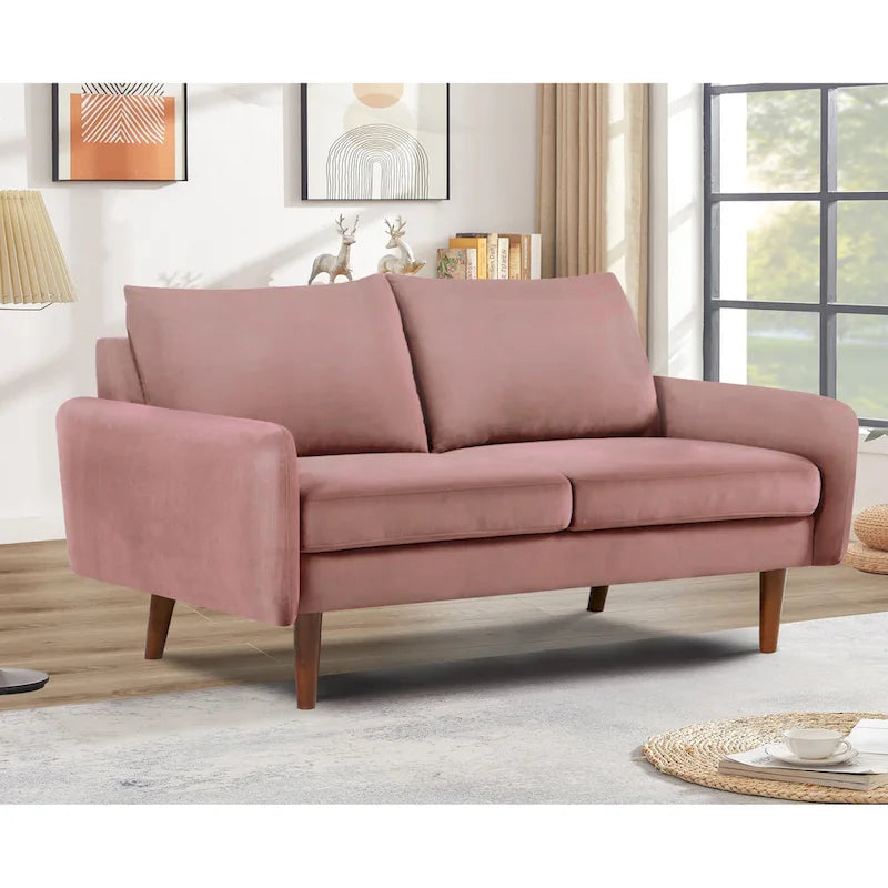 US Pride Furnitirue 58W Tapered Legs Kent Velvet Loveseat