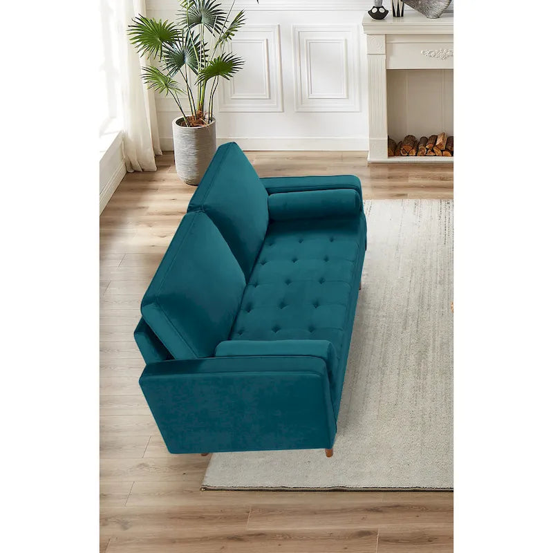 US Pride Furnitirue 58W Tapered Legs Kent Velvet Loveseat