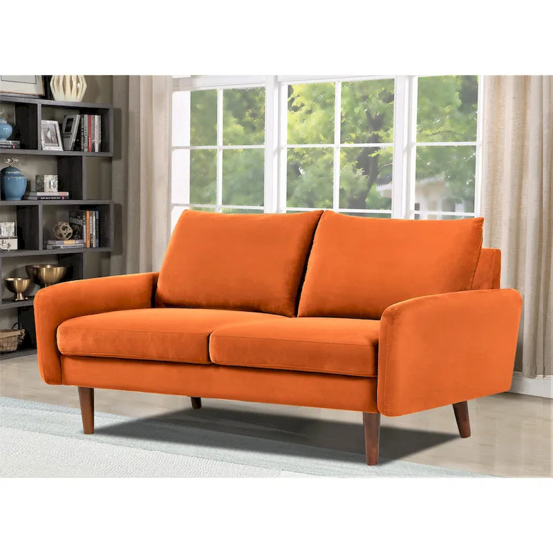 US Pride Furnitirue 58W Tapered Legs Kent Velvet Loveseat
