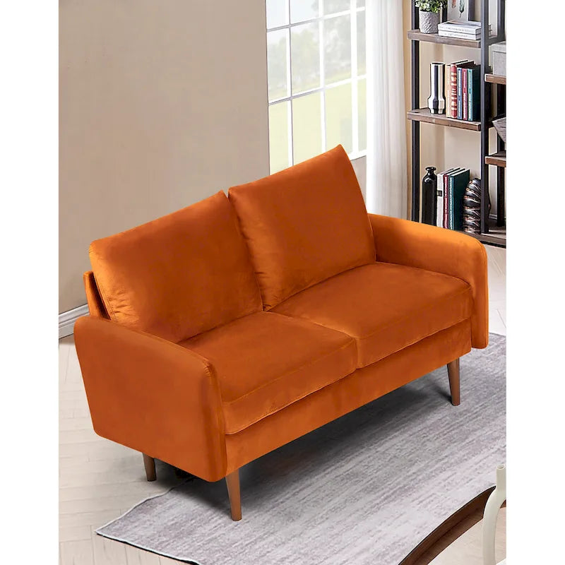 US Pride Furnitirue 58W Tapered Legs Kent Velvet Loveseat