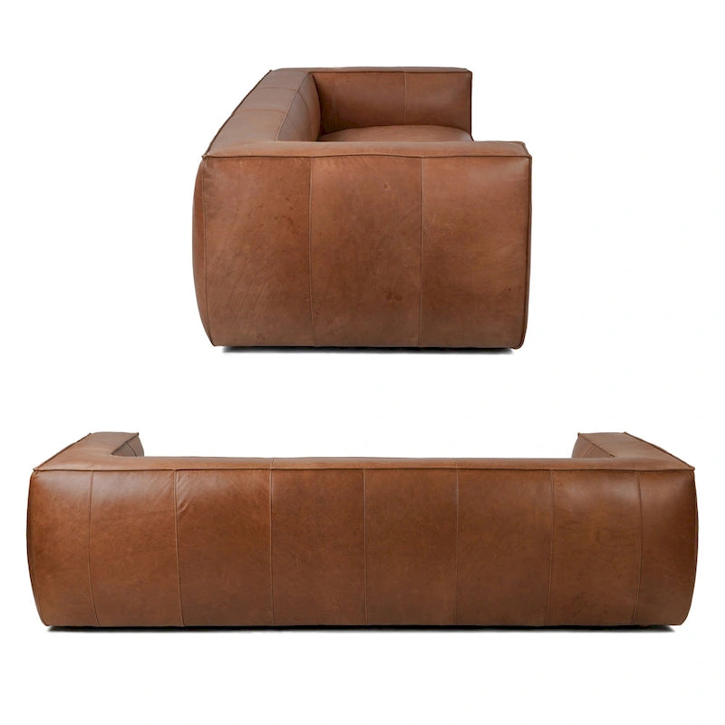 UR livingroom Full Aniline Leather Sofa Modern Genuine Leather Sofa Couch for Living Room - 100W x 43D x 26.25H