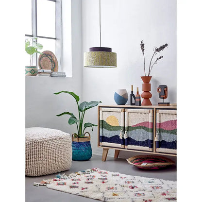 New Zealand Wool and Cotton Pouf