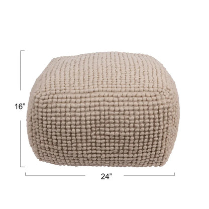 New Zealand Wool and Cotton Pouf