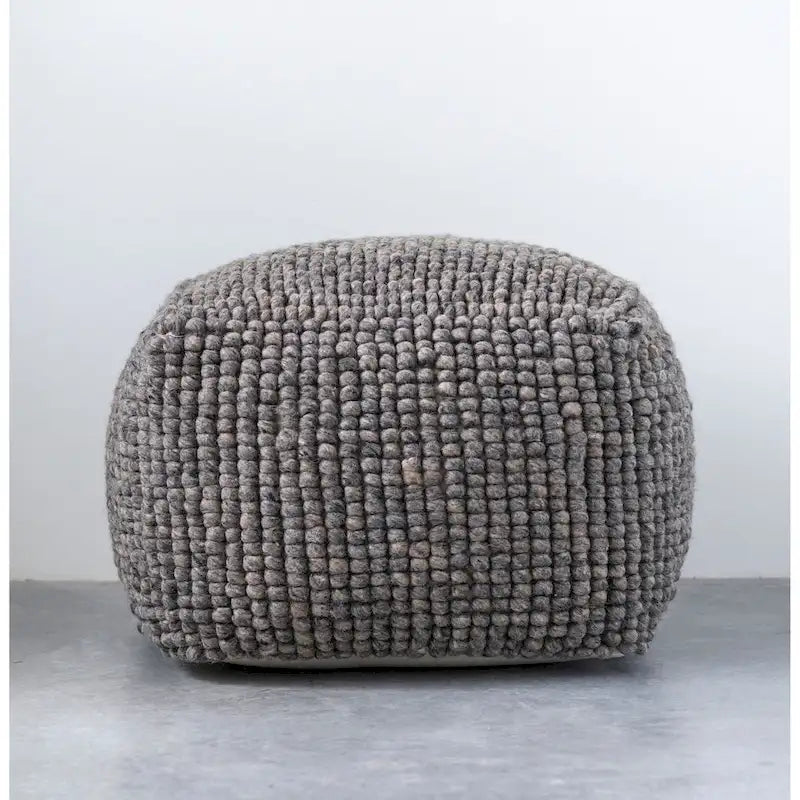New Zealand Wool and Cotton Pouf