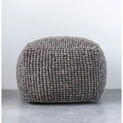 New Zealand Wool and Cotton Pouf