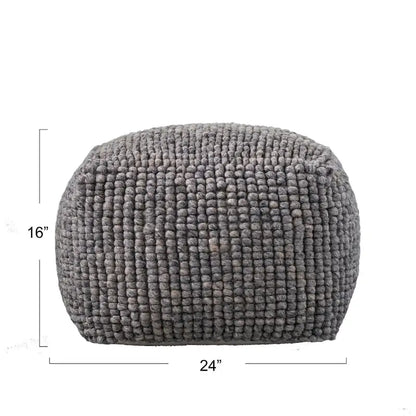 New Zealand Wool and Cotton Pouf