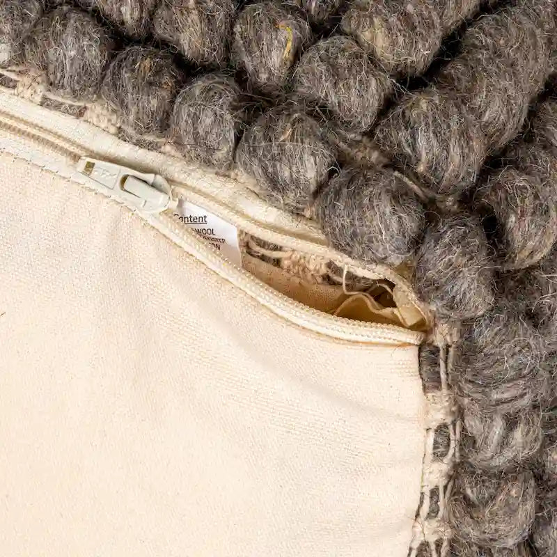 New Zealand Wool and Cotton Pouf