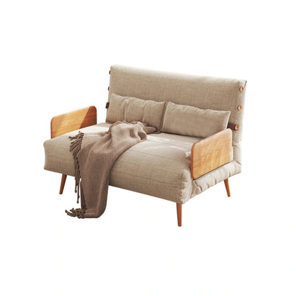 JASIWAY 43.3 Upholstered Loveseat Sofa Bed, Beige