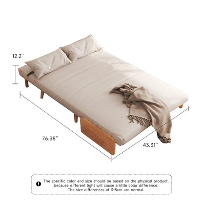 JASIWAY 43.3 Upholstered Loveseat Sofa Bed, Beige
